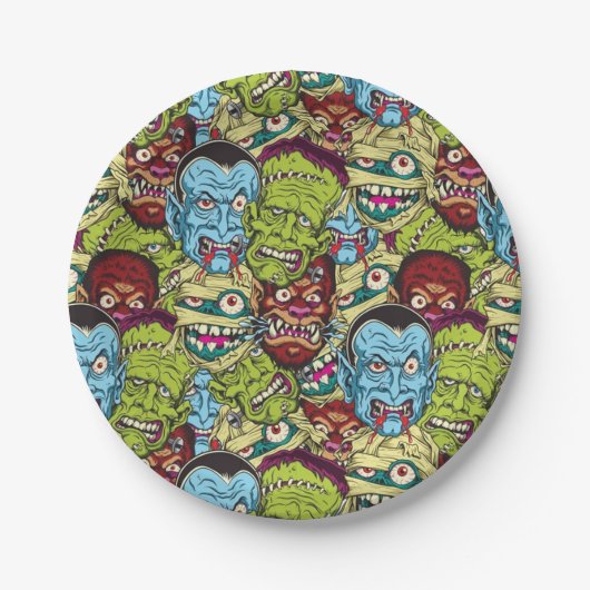 Halloween Monster Mash Papieren Bordje (Voorkant)