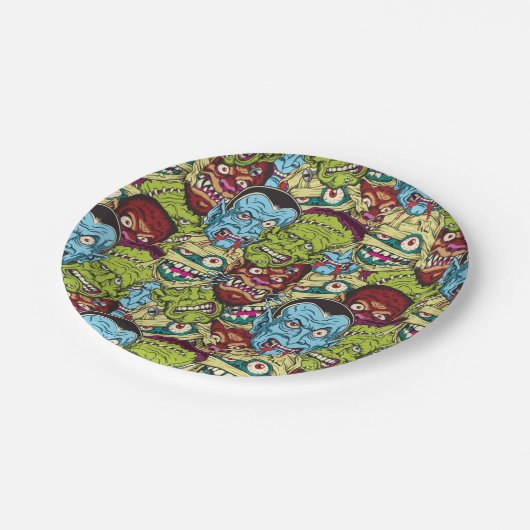 Halloween Monster Mash Papieren Bordje (Gekanteld)