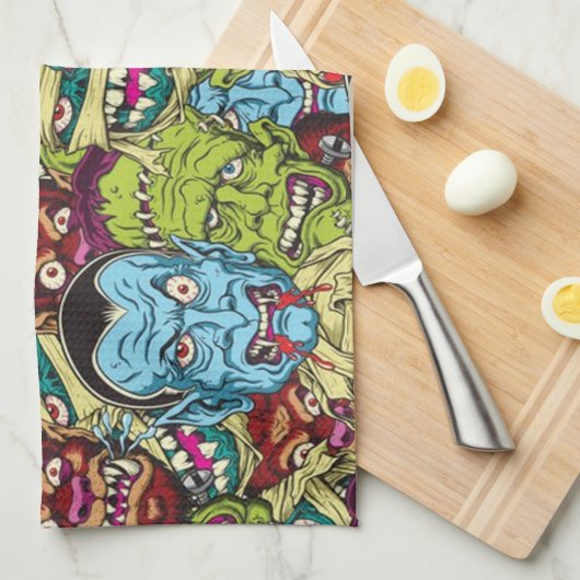 Halloween Monster Mash Theedoek (Quarter Fold)