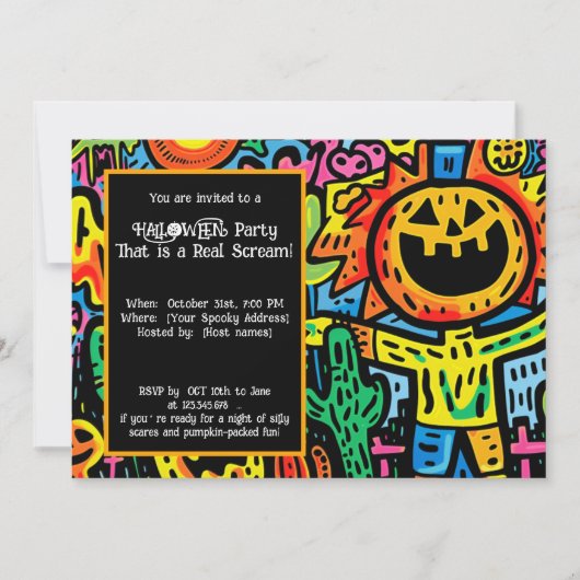 Halloween Monster Mash-Up Uitnodiging (Voorkant)