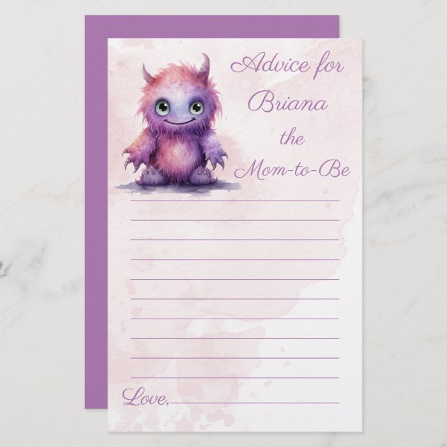 Halloween Monster Meisje Baby shower Advies voor M (Voorkant / Achterkant)