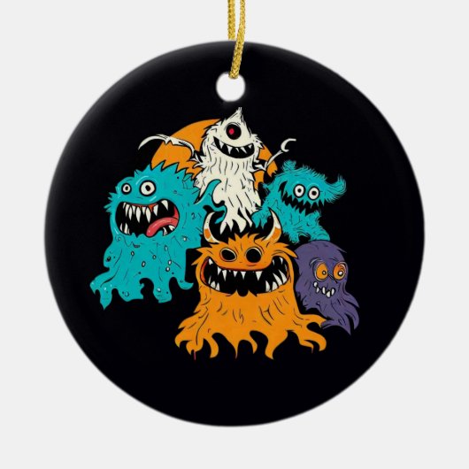 Halloween/Monster/Oktober/Herfst Keramisch Ornament (Voorkant)