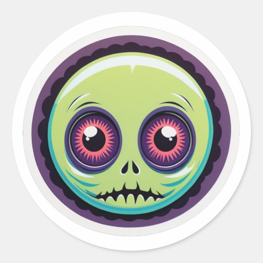 Halloween-monster Ronde Sticker (Voorkant)