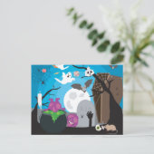 Halloween Monster Scene Briefkaart (Staand voorkant)
