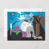 Halloween Monster Scene Briefkaart (Voorkant / Achterkant)