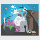 Halloween Monster Scene Cadeaupapier (Vlak)