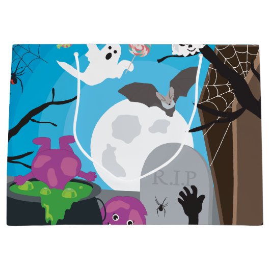 Halloween Monster Scene Groot Cadeauzakje (Voorkant)