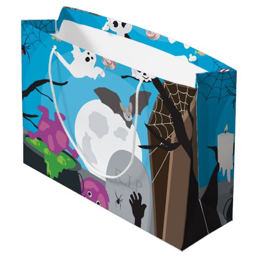 Halloween Monster Scene Groot Cadeauzakje (Achterkant Gekanteld)