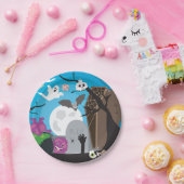 Halloween Monster Scene Papieren Bordje (Feest)