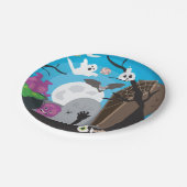 Halloween Monster Scene Papieren Bordje (Gekanteld)