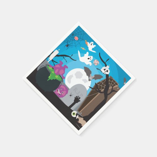 Halloween Monster Scene Servet (Hoek)