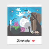 Halloween Monster Scene Sticker (Vel)
