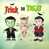 Halloween Monster Trick or treat Raamsticker (Vel 3)