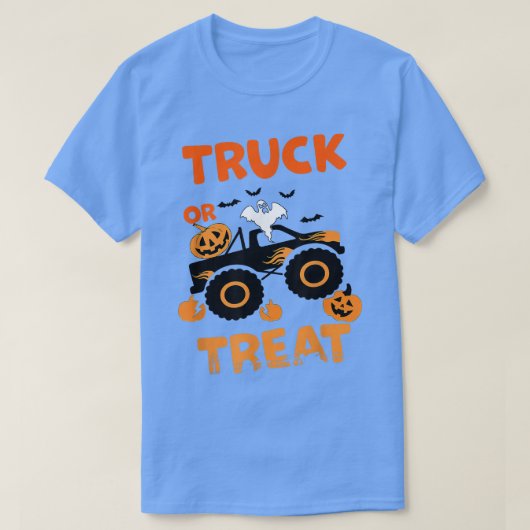 Halloween Monster Truck Crash Pumpkin Bats Spooky T-shirt (Design voorkant)