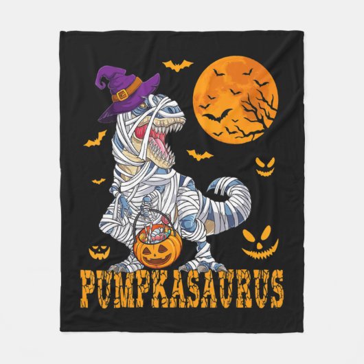 Halloween Monster Truck Mummy Dinosaur Pumpkin Tod Fleece Deken (Voorkant)