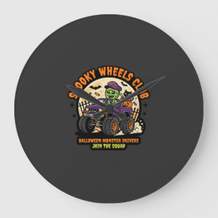 Halloween Monster Truck Nacht Grote Klok