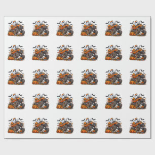 Halloween Monster Truck Pompoen Geest Bestuurder G Cadeaupapier