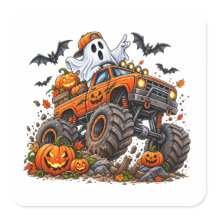 Halloween Monster Truck Pompoen Geest Bestuurder G
