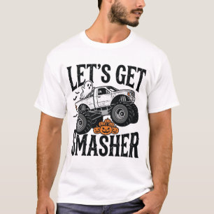 Halloween Monster Truck Smasher Vintage T-shirt De