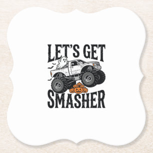 Halloween Monster Truck Smasher Vintage T-shirt De Kartonnen Onderzetters