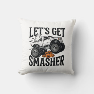Halloween Monster Truck Smasher Vintage T-shirt De Kussen
