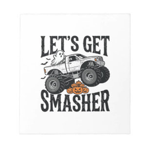 Halloween Monster Truck Smasher Vintage T-shirt De Notitieblok