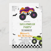 Halloween Monster Truck Verjaardag Uitnodiging (Voorkant / Achterkant)