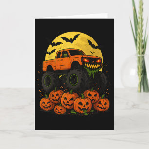 Halloween Monster Truck Verplettert Pompoenen  Kaart