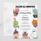 Halloween Monster Verjaardag Kostuumfeest Kaart (Voorkant / Achterkant)