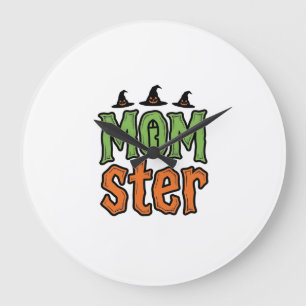 Halloween Monster Vintage Moeder Shirt Ontwerp_1 Grote Klok