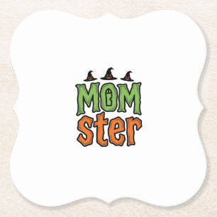 Halloween Monster Vintage Moeder Shirt Ontwerp_1 Kartonnen Onderzetters