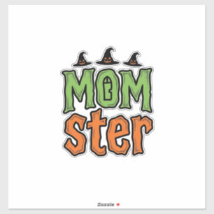 Halloween Monster Vintage Moeder Shirt Ontwerp_1 Sticker