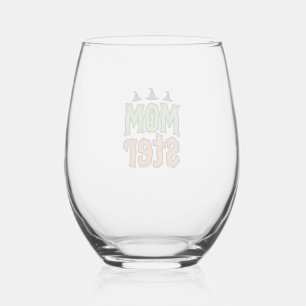 Halloween Monster Vintage Moeder Shirt Ontwerp_1 Wijnglas Zonder Voet