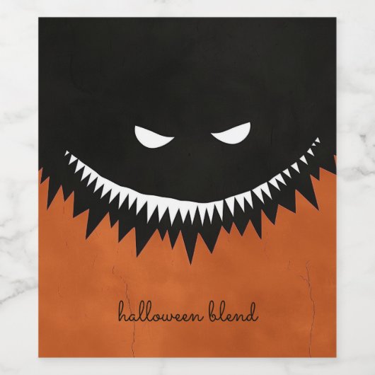 Halloween Monster Wijn Etiket (Enkel label)