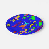 Halloween monster zeemeermin vampier zombie meisje papieren bordje (Gekanteld)