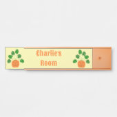 Halloween Monstera Plant in Pompoen Custom Name Deurbordje (Voorkant)