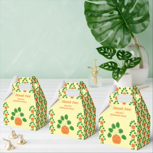 Halloween Monstera Plant in Pumpkin Custom Bedankdoosjes (Meervoudige)