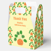 Halloween Monstera Plant in Pumpkin Custom Bedankdoosjes (Geopend)