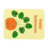 Halloween Monstera Plant in Pumpkin Custom Magneet (Horizontaal)