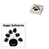 Halloween Monstera Plant in Pumpkin Custom Rubberstempel (Gestempeld)
