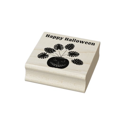 Halloween Monstera Plant in Pumpkin Custom Rubberstempel (Stempel)