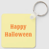 Halloween Monstera Plant in Pumpkin Custom Sleutelhanger (Achterkant)