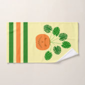 Halloween Monstera Plant in Pumpkin Handdoek (Handdoek)