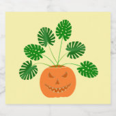 Halloween Monstera Plant in Pumpkin Likeurfles Etiket (Enkel label)