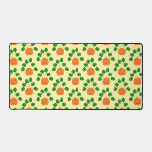 Halloween Monstera Plant in Pumpkin Patterned Bureaumat