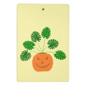 Halloween Monstera Plant in Pumpkin Patterned Mini Klembord (Achterkant)