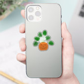 Halloween Monstera Plant in Pumpkin Sticker (Telefoon)