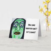 HALLOWEEN MONSTERS ETEN GEEN CLOWNS KAART (Gele Bloem)