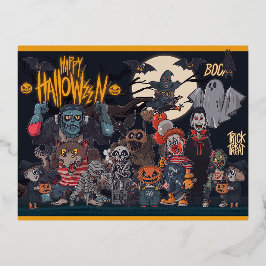 Halloween Monsters Folie Feestdagen Briefkaart