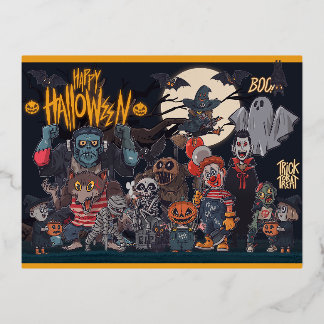 Halloween Monsters Folie Feestdagen Briefkaart